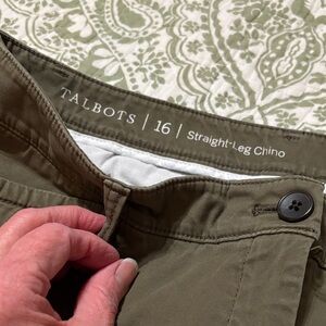 Talbots Olive green Straight-Leg Chino Pants